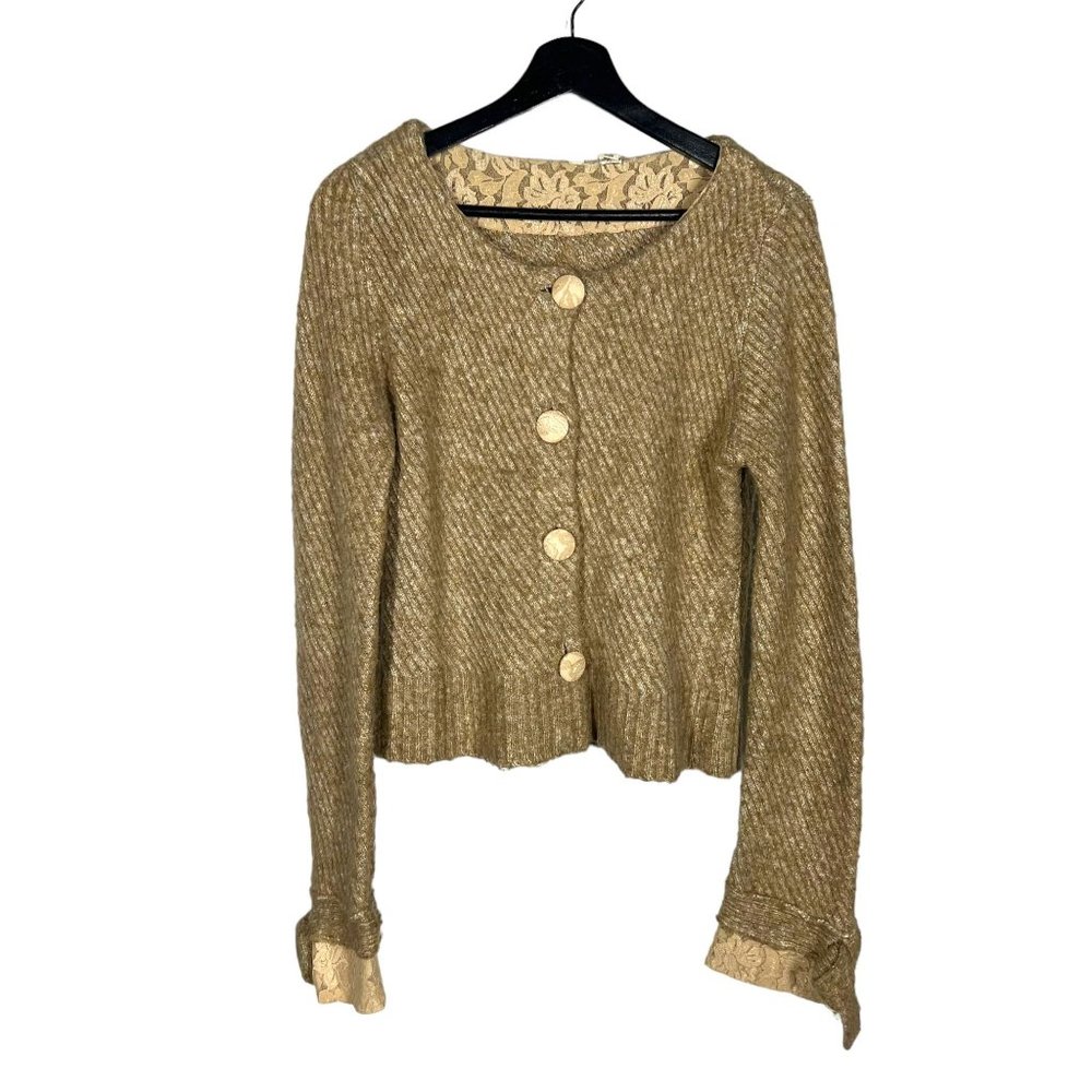 MOTH Tan Wool Blend Button Up Cardigan Medium